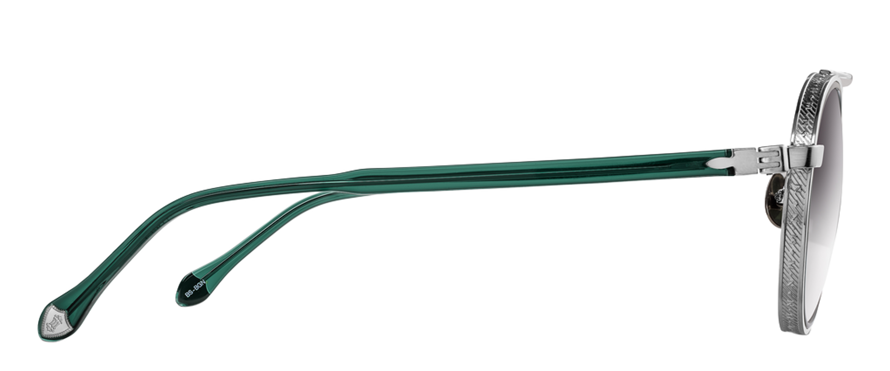 Matsuda M3156 naočare, boja Brushed Silver Bottle Green, leva drška