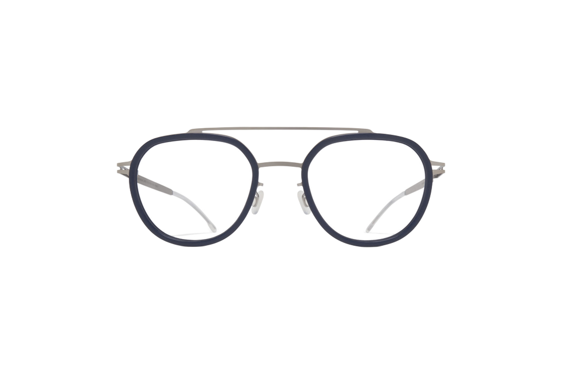 Mykita Aspen naočare, tamnoplavi MYLON okvir sa mat srebrnim čelikom, spreda