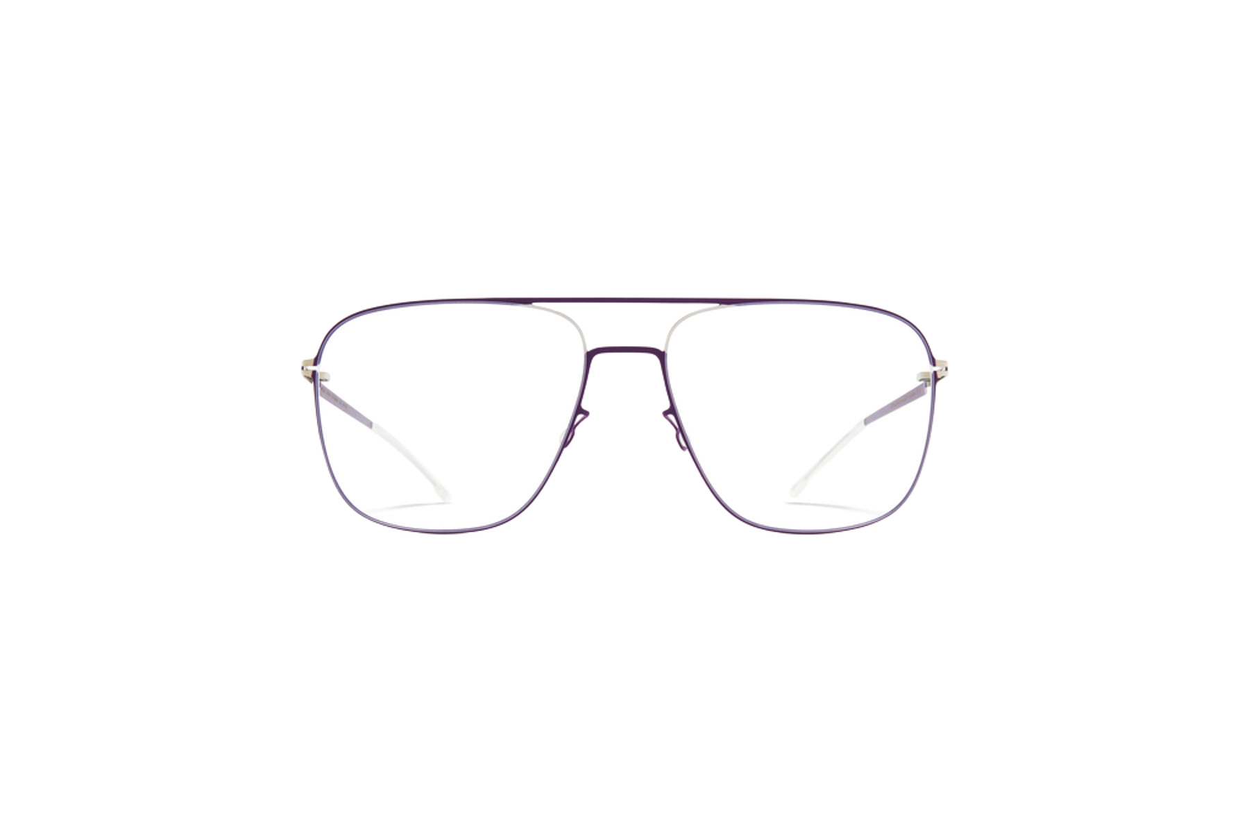 Mykita Steen naočare, srebrno-ljubičasti čelični okvir, spreda