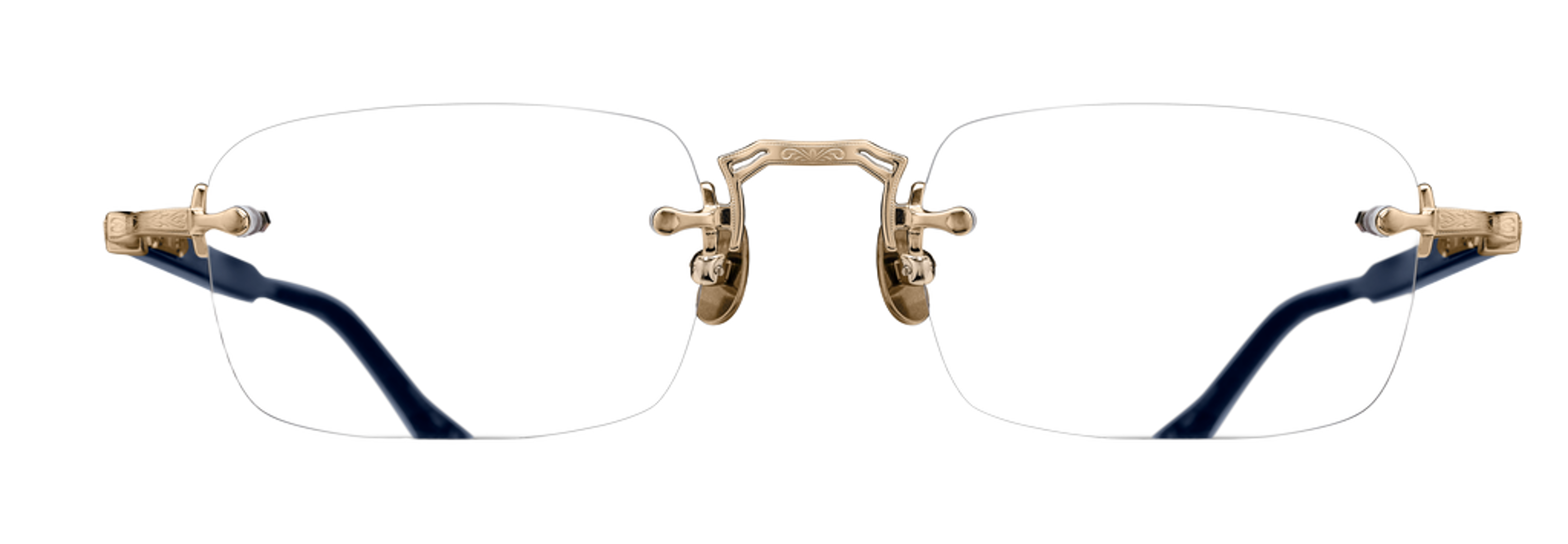 Matsuda M5009 naočare, boja Brushed Gold Navy, prednji kadar